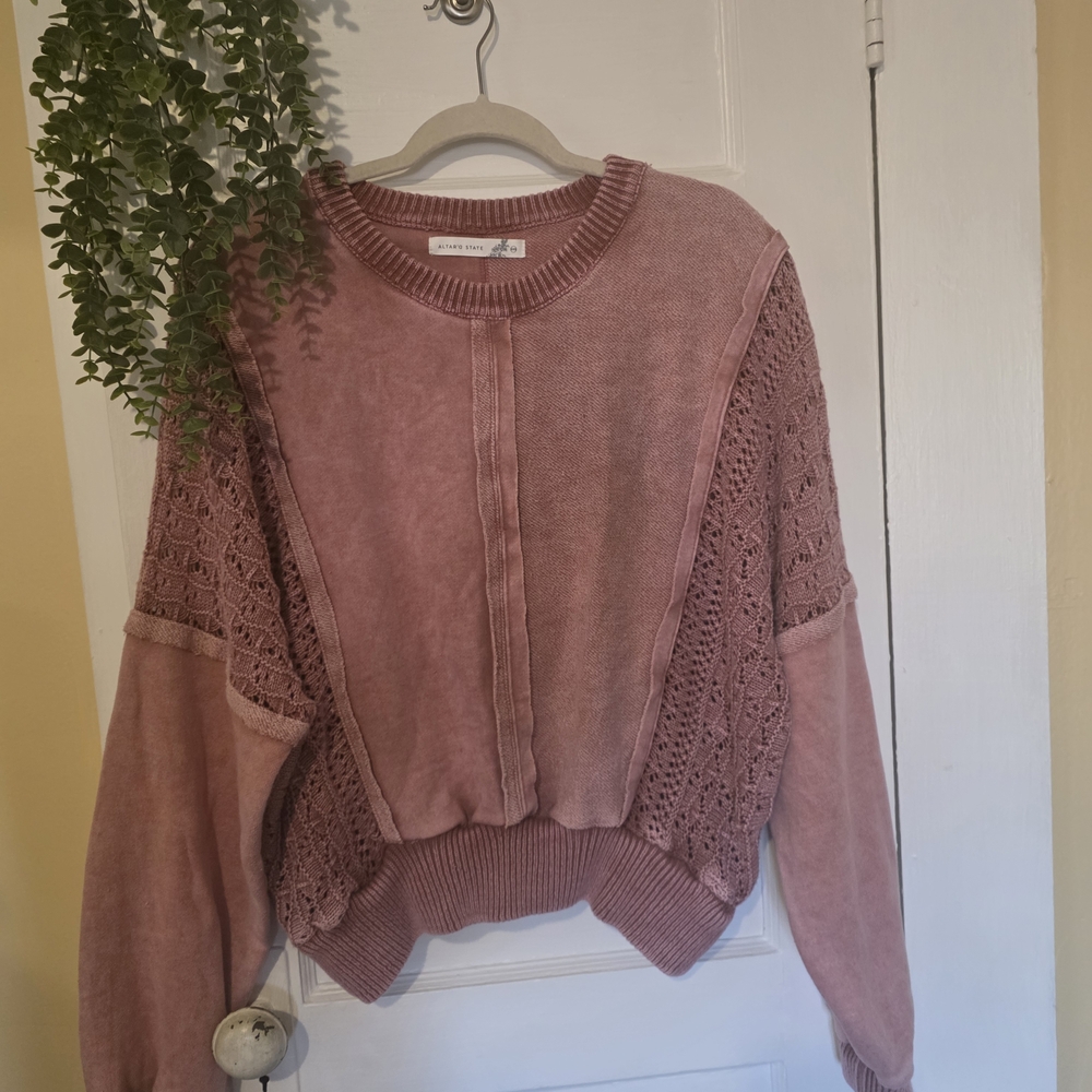 Altar'd State Mauve Textured Sweater